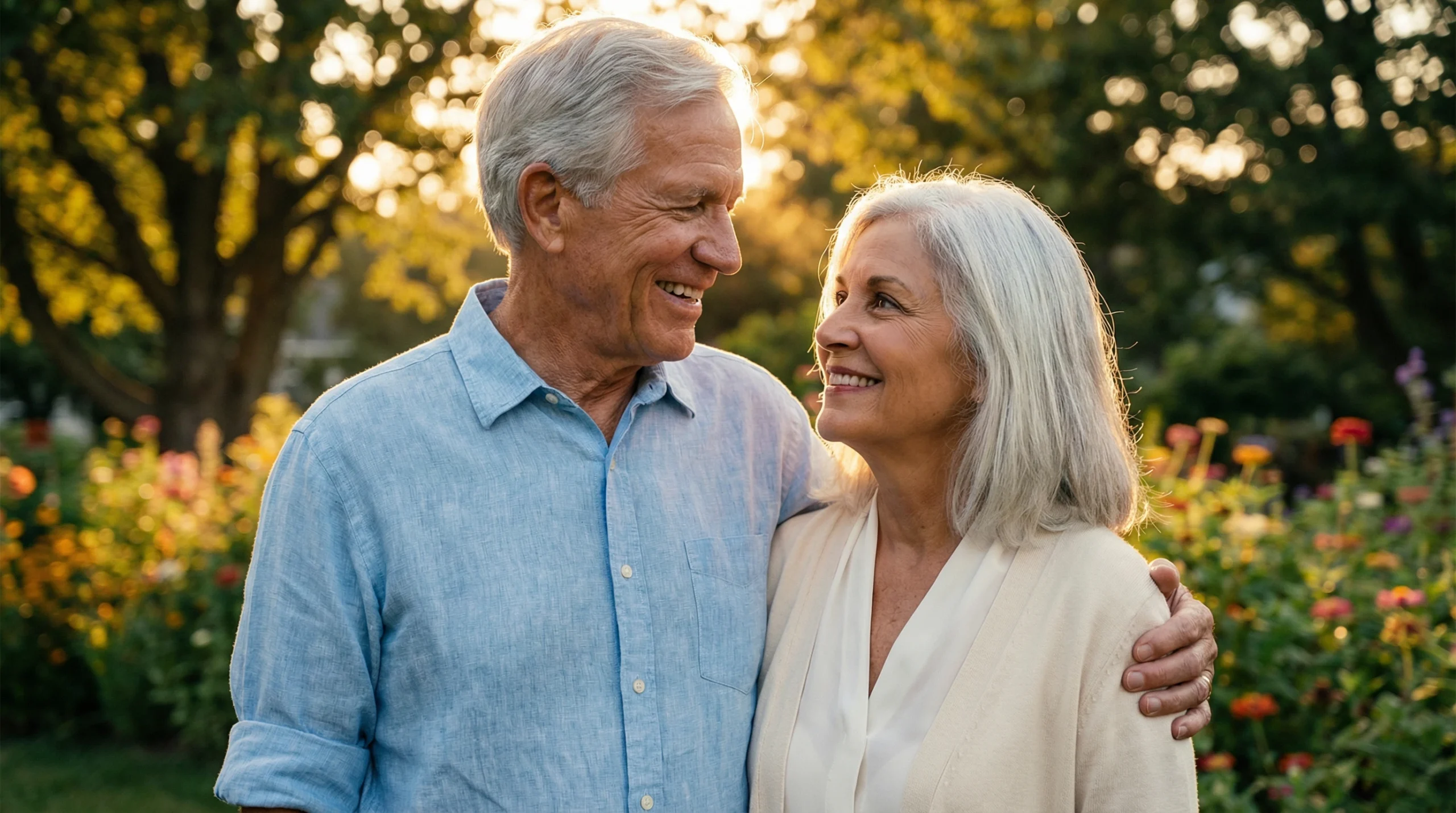 Robert and his wife enjoying clear vision outdoors after the Blueberry Trick